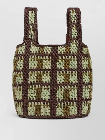 A.p.c. Pecan Tote Bag Woven Texture Design In Multi