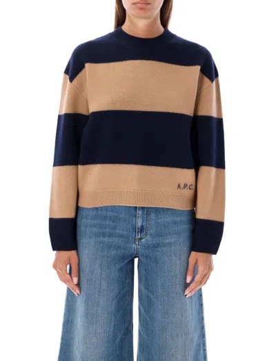 Apc A.p.c. Penny Knitted Stripped Jumper In Multicolor