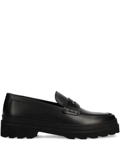 Apc Penny-strap Leather Loafers In Black