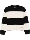Apc Alice Horizontal-stripe Knitted Jumper In Black