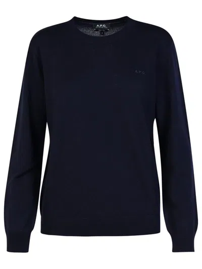 Apc A.p.c. 'philo' Navy Wool Sweater In Blue