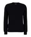 Apc A.p.c. Black Sweater With Tonal Logo Embroidery In Wool Woman In Black