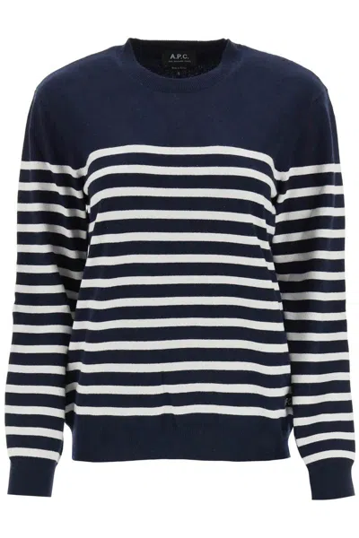 APC 'PHOEBE' STRIPED CASHMERE AND COTTON SWEATER