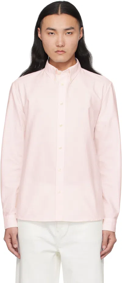 Apc Pink Greg Shirt In Fab Pale Pink