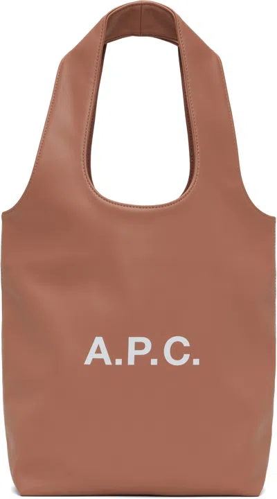 Apc Pink Ninon Small Tote In Faq Dark Pink