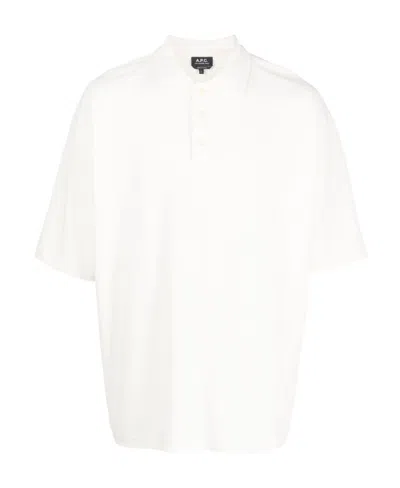 Apc Piqué Polo Shirt In White