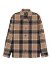 Apc Plaid Check-pattern Shirt In Brown