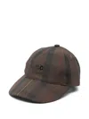 Apc Plaid-pattern Baseball Cap In Brown