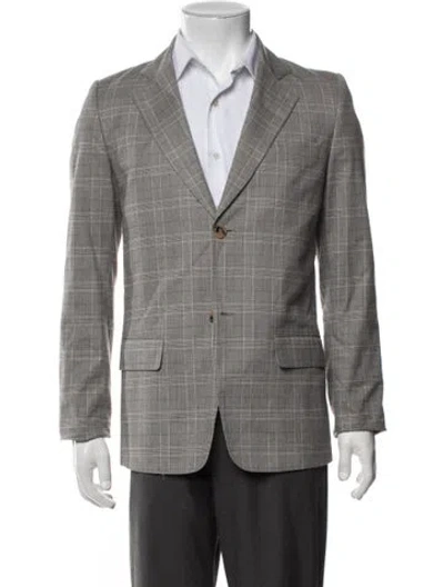 Pre-owned A.p.c. Plaid Print Blazer In Grey