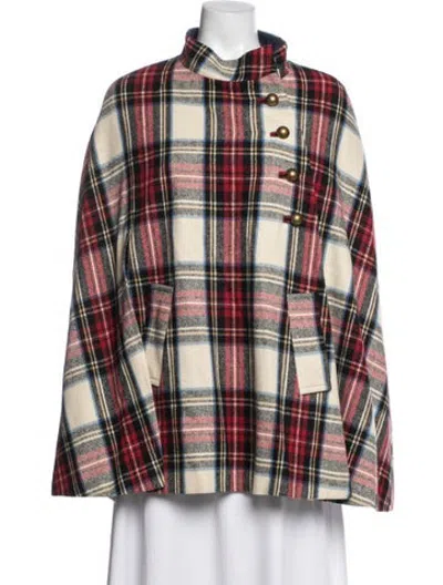 Pre-owned A.p.c. Plaid Print Cape In Multicolor