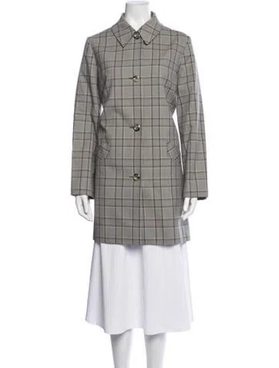 Pre-owned A.p.c. Plaid Print Coat In Grey