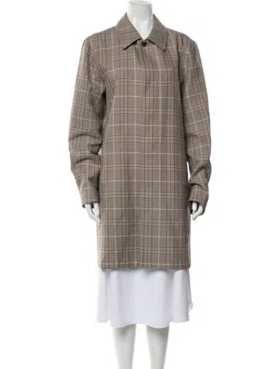 Pre-owned A.p.c. Plaid Print Coat In Neutral