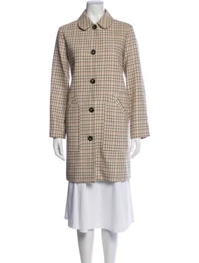 Pre-owned A.p.c. Plaid Print Coat In Neutrals