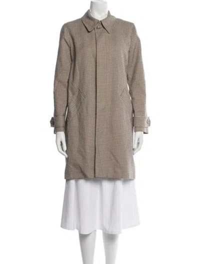 Pre-owned A.p.c. Plaid Print Coat In Neutrals