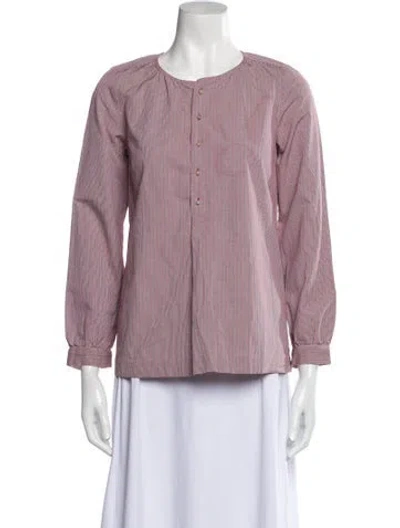 Pre-owned Apc Plaid Print Crew Neck Blouse In Red