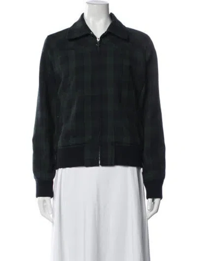 Pre-owned A.p.c. Plaid Print Denim Jacket In Blue