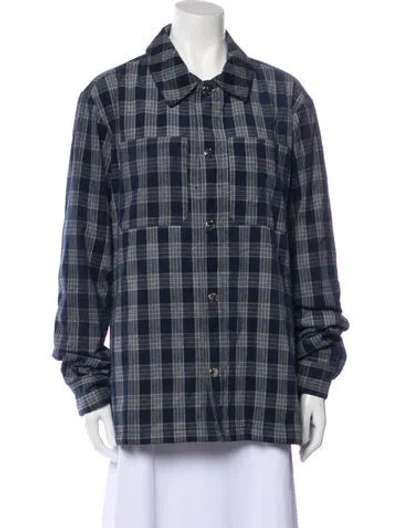 Pre-owned A.p.c. Plaid Print Jacket In Blue