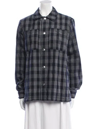 Pre-owned Apc Plaid Print Jacket In Blue