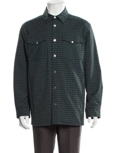 Pre-owned A.p.c. Plaid Print Jacket In Green