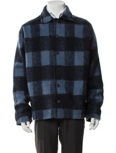 Pre-owned A.p.c. Plaid Print Jacket W/ Tags In Blue