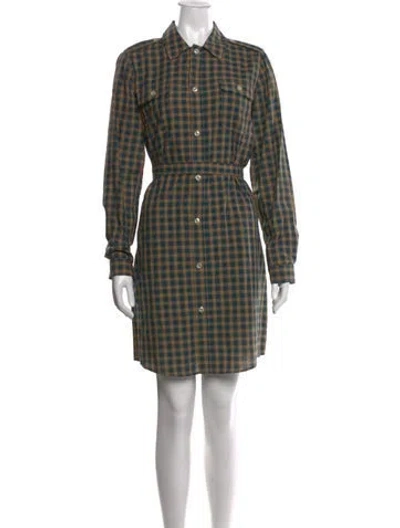 Pre-owned A.p.c. Plaid Print Knee-length Dress In Black/neutrals
