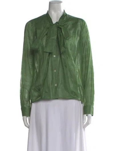 Pre-owned Apc Plaid Print Long Sleeve Blouse In Green