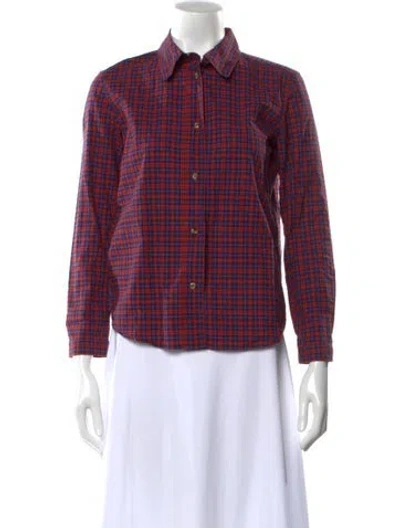 Pre-owned Apc Plaid Print Long Sleeve Button-up Top In Multi