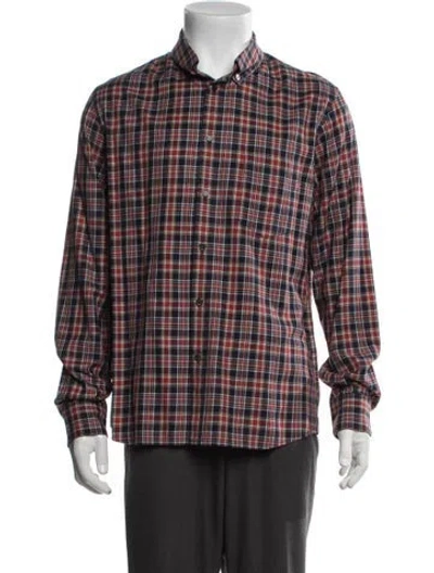 Pre-owned A.p.c. Plaid Print Long Sleeve Dress Shirt In Black