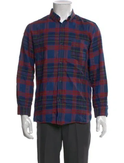 Pre-owned A.p.c. Plaid Print Long Sleeve Shirt In Blue