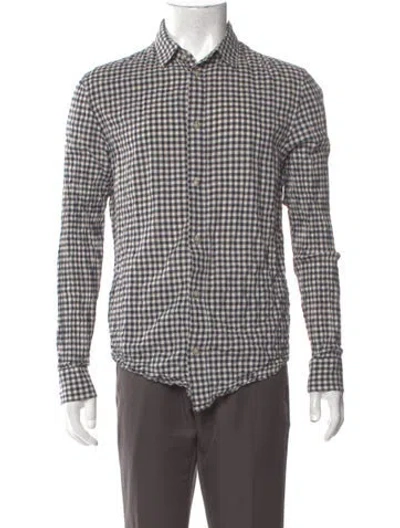 Pre-owned A.p.c. Plaid Print Long Sleeve Shirt In Blue