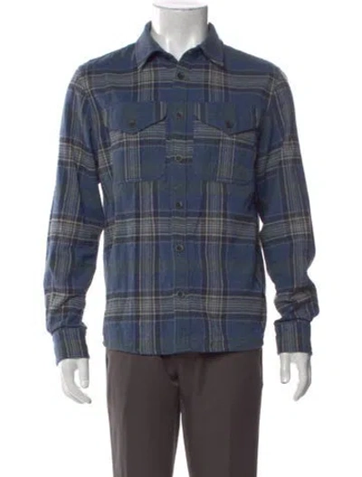 Pre-owned A.p.c. Plaid Print Long Sleeve Shirt In Blue