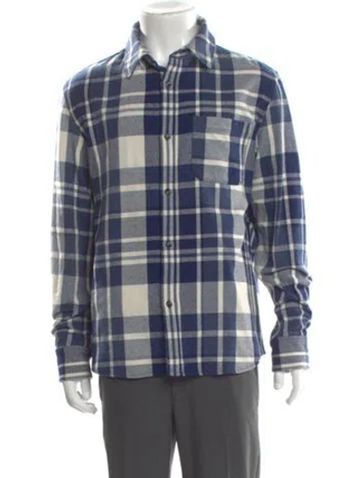 Pre-owned A.p.c. Plaid Print Long Sleeve Shirt In Blue
