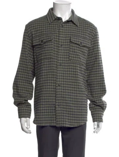Pre-owned A.p.c. Plaid Print Long Sleeve Shirt In Blue