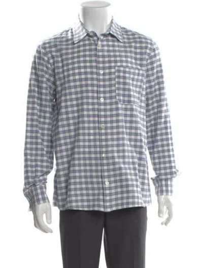 Pre-owned A.p.c. Plaid Print Long Sleeve Shirt In Blue