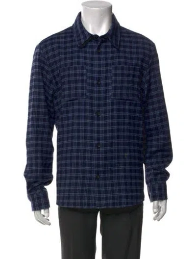 Pre-owned A.p.c. Plaid Print Long Sleeve Shirt In Blue