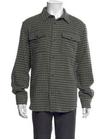 Pre-owned A.p.c. Plaid Print Long Sleeve Shirt In Blue