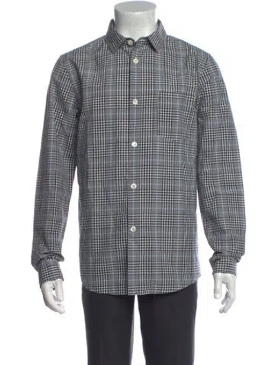 Pre-owned A.p.c. Plaid Print Long Sleeve Shirt In Blue