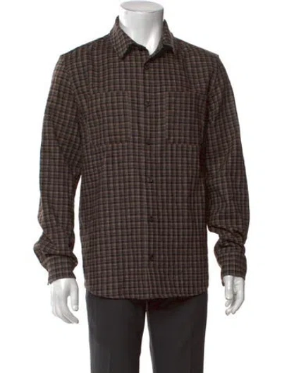 Pre-owned A.p.c. Plaid Print Long Sleeve Shirt In Brown