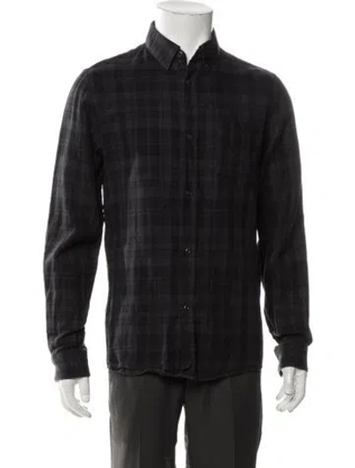 Pre-owned Apc Plaid Print Long Sleeve Shirt In Gray