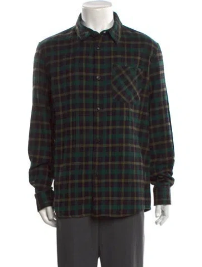 Pre-owned A.p.c. Plaid Print Long Sleeve Shirt In Green