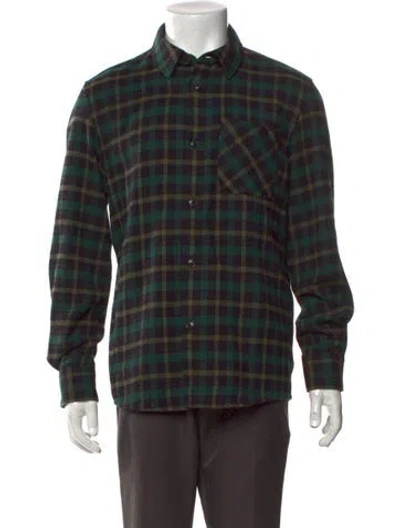 Pre-owned A.p.c. Plaid Print Long Sleeve Shirt In Green