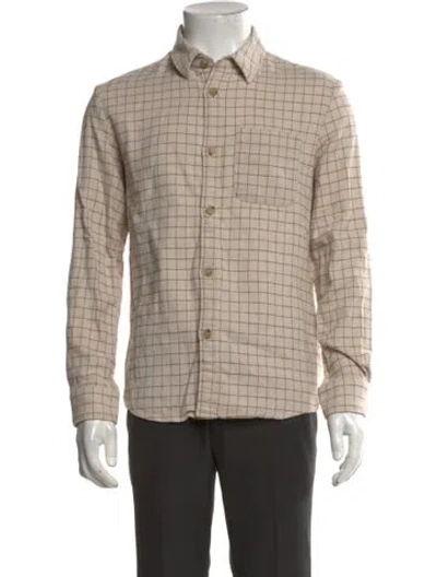 Pre-owned A.p.c. Plaid Print Long Sleeve Shirt In Neutral