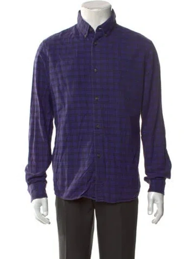 Pre-owned A.p.c. Plaid Print Long Sleeve Shirt In Purple
