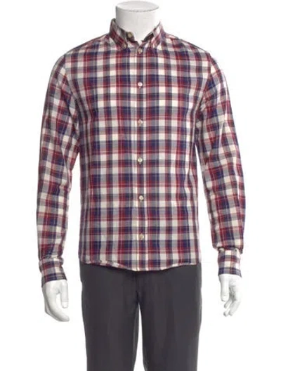 Pre-owned Apc Plaid Print Long Sleeve Shirt In Red