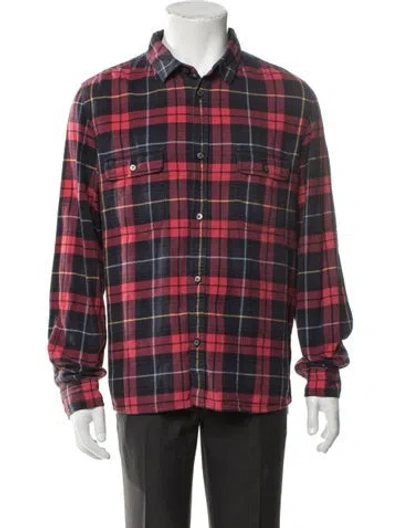 Pre-owned A.p.c. Plaid Print Long Sleeve Shirt In Red