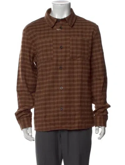 Pre-owned Apc Plaid Print Long Sleeve Shirt W/ Tags In Brown