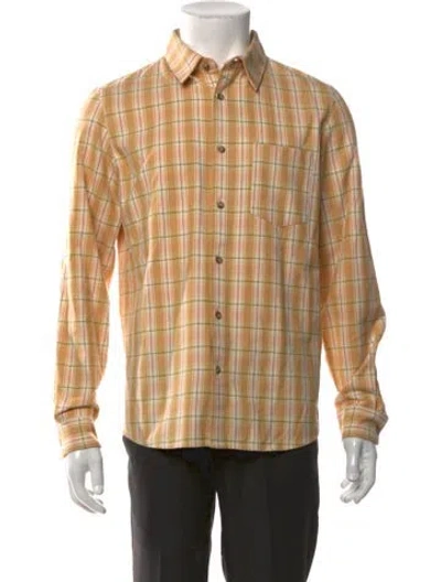 Pre-owned Apc Plaid Print Long Sleeve Shirt In Yellow
