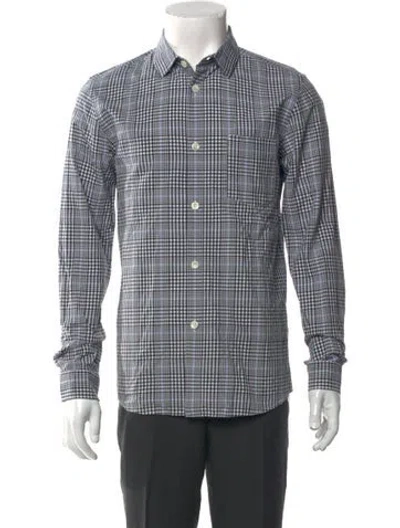 Pre-owned A.p.c. Plaid Print Long Sleeve Western Shirt In Blue