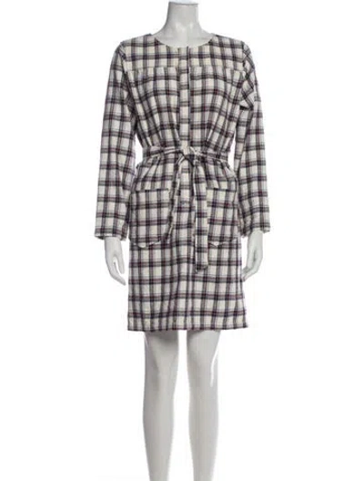 Pre-owned Apc Plaid Print Mini Dress In Black