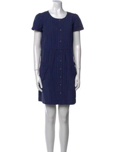 Pre-owned Apc Plaid Print Mini Dress In Blue